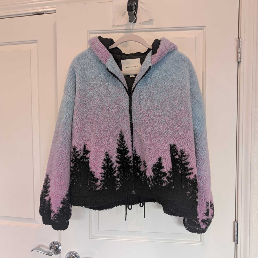 American Eagle Outfitters Ombre Sherpa Bomber Jacket